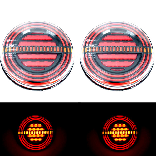Led thin round tail lights - round,