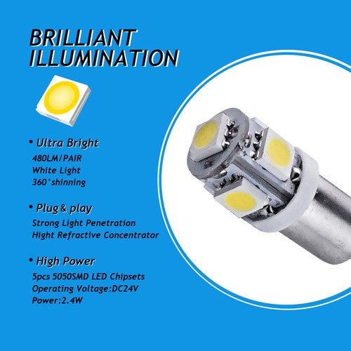 White 24v ba9s 233 t4w - t4w, smd