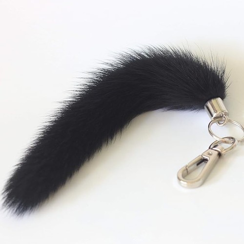 Real mink tail fur key - mink,