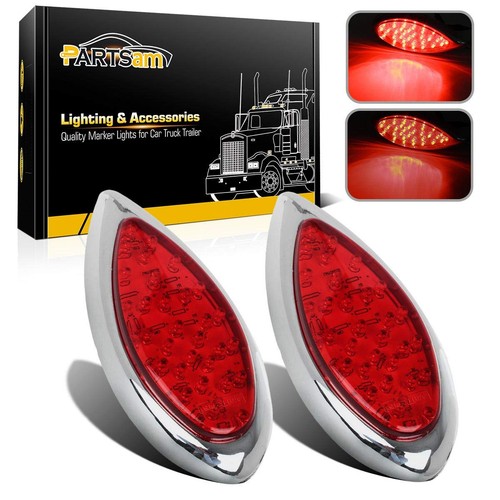 2pcs red led chrome - 2pcs,