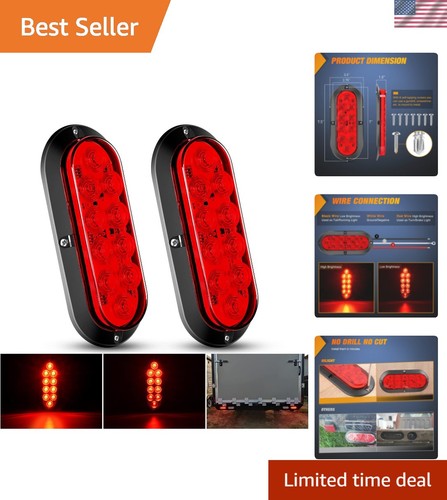 Inch oval red led - 6,
