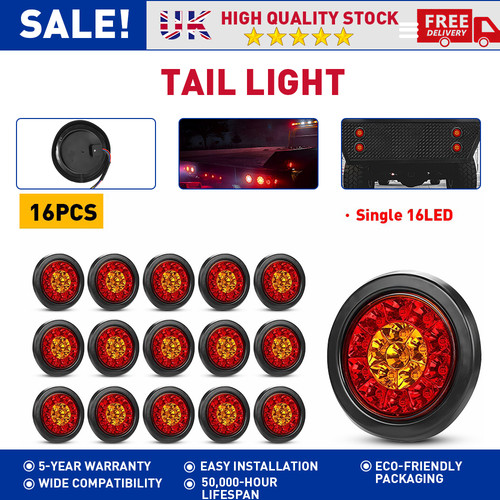 4inch red amber round - red/amber, tail
